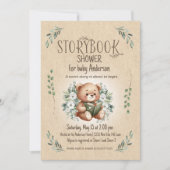 Verhalenboek Teddy Bear Sage Tan  Baby shower Kaart (Voorkant)