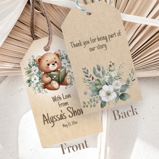 Verhalenboek Teddybeer Oude Boeken Baby Cadeaulabel