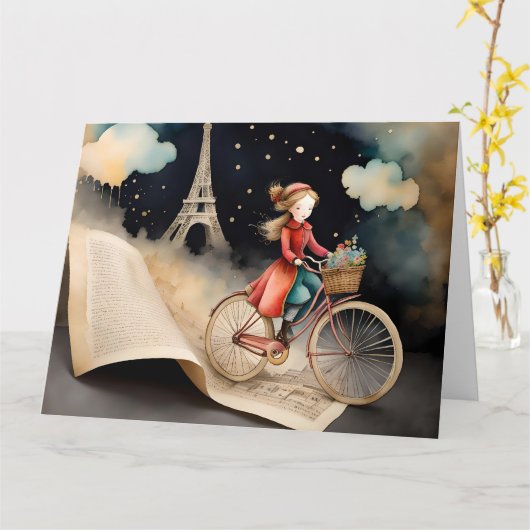 Verhalenboek Waterverf Parijse fietstocht Kaart (Gele Bloem)