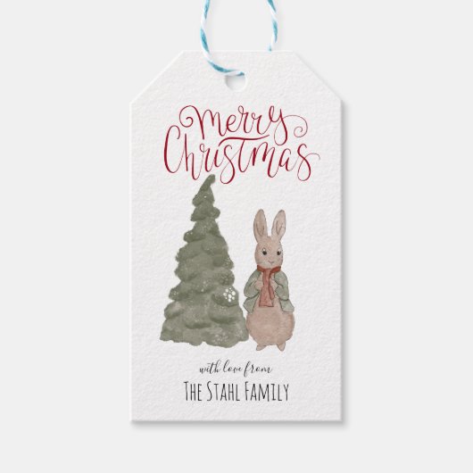Verhalenboek Winter Konijn | Kerstcadeautags Cadeaulabel (Voorkant)