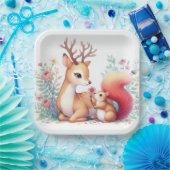 Verhalenboek Woodland Babies Deer en Chipmunk Papieren Bordje (Feest)