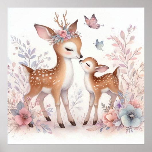 Verhalenboek Woodland Babies Deer Love Poster (Voorkant)