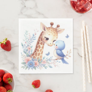 Verhalenboek Woodland Babies Giraffe en Blue Bird Servet