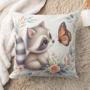 Verhalenboek Woodland Babies Wasbeer en Vlinder Kussen