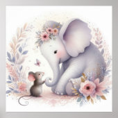 Verhalenboek Woodland Baby's Olifant en Muis Poster (Voorkant)