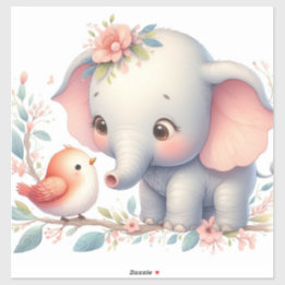 Verhalenboek Woodland Baby's Olifant en Vogel Sticker