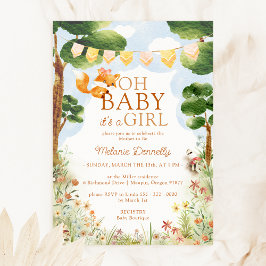 Verhalenboek Woodland Fox Oh Baby Girl Shower Kaart