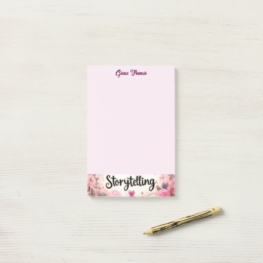 Verhalende Roze Charm Schrijvers Bureaublad  Post-it® Notes (Op bureau)