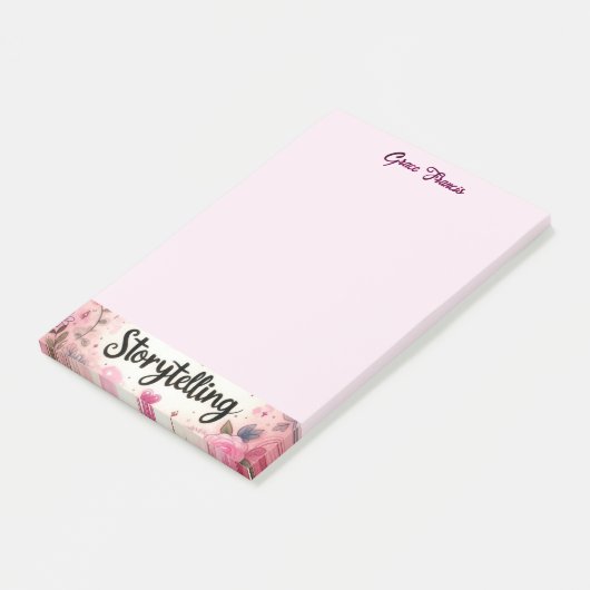 Verhalende Roze Charm Schrijvers Bureaublad  Post-it® Notes (Schuin)