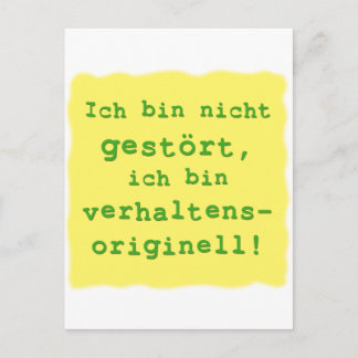 verhaltensoriginell briefkaart