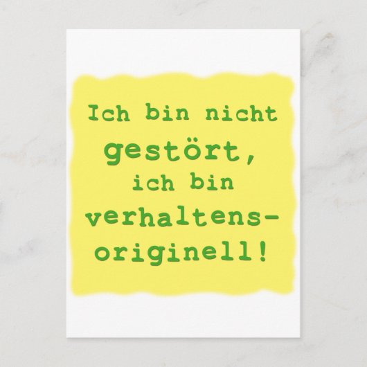 verhaltensoriginell briefkaart (Voorkant)