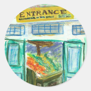 Verhandelingssticker (Pike Place Seattle) Ronde Sticker