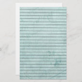 Verhard  blauw met schrijven en lijnen briefpapier (Voorkant / Achterkant)