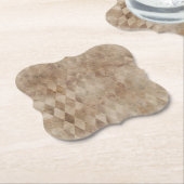 Verhard bruin Harlequin-papier Kartonnen Onderzetters (Gekanteld)