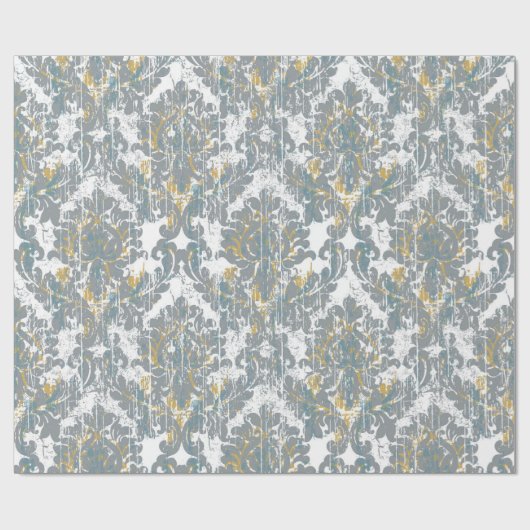 Verhard Damaspatroon Cadeaupapier (Vlak)