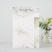 Verhard goud, zilver en witte smeedkunst briefpapier (Staand voorkant)