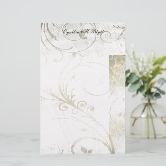 Verhard goud, zilver en witte smeedkunst briefpapier (Staand voorkant)