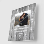 Verhard grijs hout Foto van 5 jaar Jubileum Vierkante Klok (Hoek)