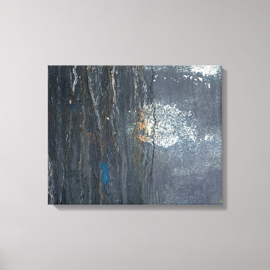 Verhard Grunge Grey en Blue Abstract Hoesje-Mate Canvas Afdruk (Voorkant)
