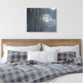 Verhard Grunge Grey en Blue Abstract Hoesje-Mate Canvas Afdruk (Insitu (Slaapkamer))