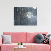 Verhard Grunge Grey en Blue Abstract Hoesje-Mate Canvas Afdruk (Insitu (Woonkamer))