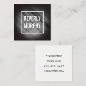 Verhard hout met opgerolde en vignet vierkante visitekaartje (Voorkant / Achterkant)