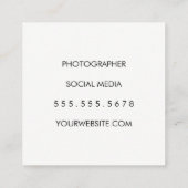 Verhard hout met opgerolde en vignet vierkante visitekaartje (Achterkant)