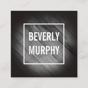 Verhard hout met opgerolde en vignet vierkante visitekaartje