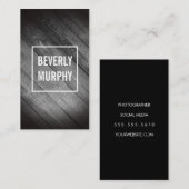 Verhard hout met opgerolde en vignet visitekaartje (Voorkant / Achterkant)