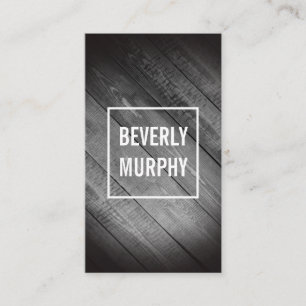 Verhard hout met opgerolde en vignet visitekaartje