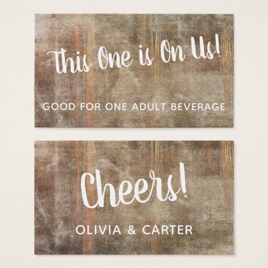 Verhard hout Rustige Drink Tickets Visitekaartje (Voorkant /achterkant)