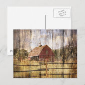 Verhard hout Rustisch Western land Rode Barn Briefkaart (Voorkant / Achterkant)