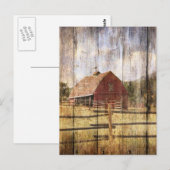 Verhard hout Rustisch Western land Rode Barn Briefkaart (Voorkant / Achterkant)