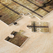 Verhard hout Rustisch Western land Rode Barn Legpuzzel (Zijkant)