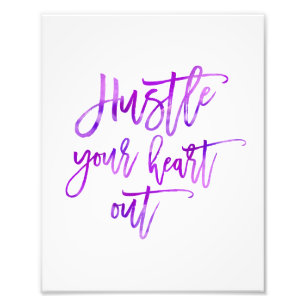 Verhard je hart uit   PAARSE WATERVERF Foto Afdruk