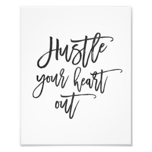 Verhard je hart uit Waterverf Art Print Foto Afdruk