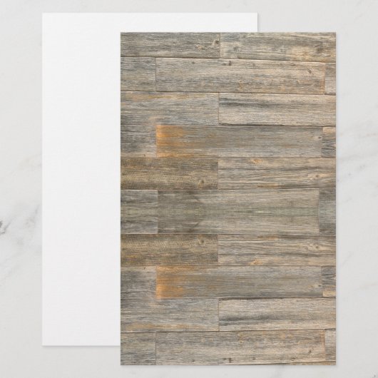 Verhard licht Rustisch houtachtige planken Briefpapier (Voorkant / Achterkant)