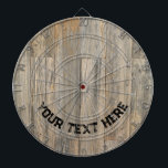 Verhard licht Rustisch houtachtige planken Dartbord<br><div class="desc">Een stijlvol,  noodlijdend houten ontwerp.</div>