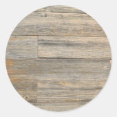 Verhard licht Rustisch houtachtige planken Ronde Sticker (Voorkant)