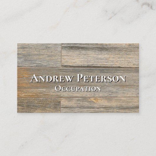 Verhard licht Rustisch houtachtige planken Visitekaartje (Voorkant)