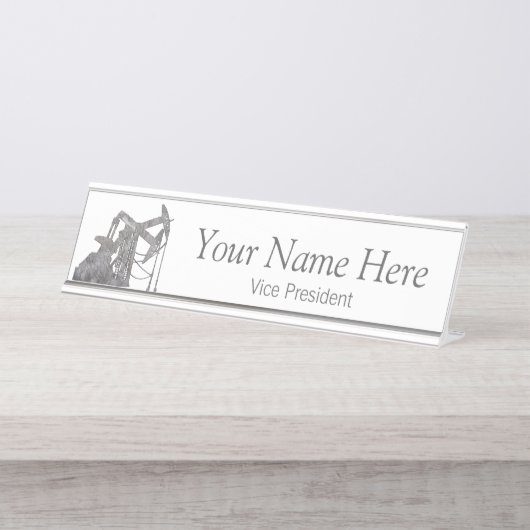 Verhard metaal | Oilfield | Speciaal ontwerp Bureau Naambordje (Voorkant)