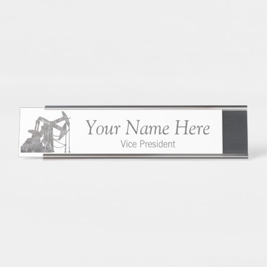 Verhard metaal | Oilfield | Speciaal ontwerp Bureau Naambordje (Voorkant)