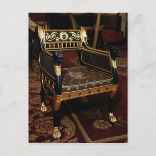 Verharde armstoel met gelte details briefkaart