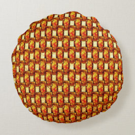 Verharde en bevlekte oranje bruine borden rond kussen