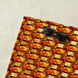 Verharde en bevlekte oranje bruine borden strandlaken