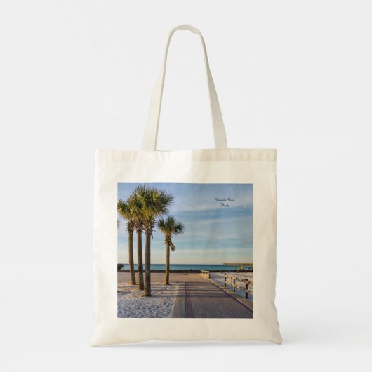 Verharde loopbrug naar Pensacola Beach Canvas tas (Achterkant)