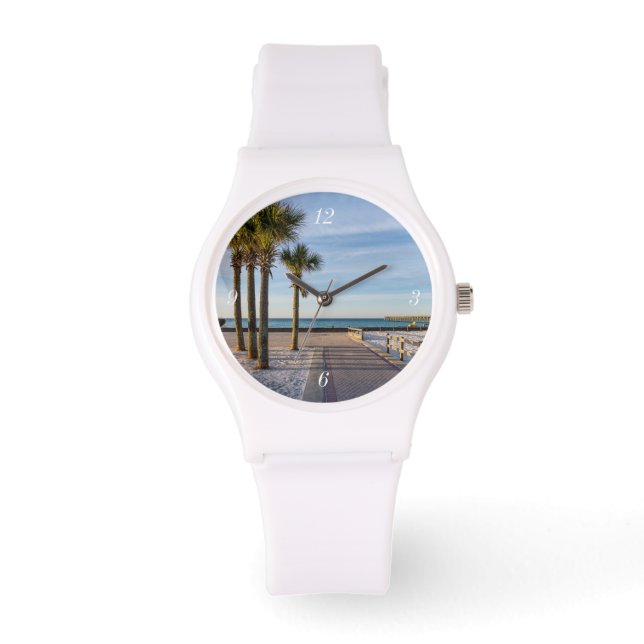 Verharde loopbrug naar Pensacola Beach Sporty Watc Horloge (Voorkant)