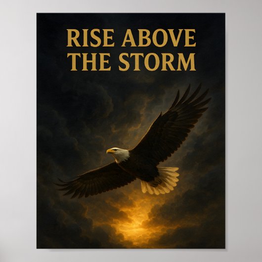 Verhef je boven de storm – Inspirerende Adelaar Po Poster (Voorkant)