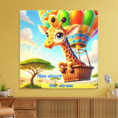 Verhef je boven de stress - Opbeurende Giraffe Canvas Afdruk (Insitu (Woonkamer))