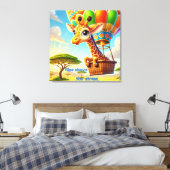 Verhef je boven de stress - Opbeurende Giraffe Canvas Afdruk (Insitu (Slaapkamer))